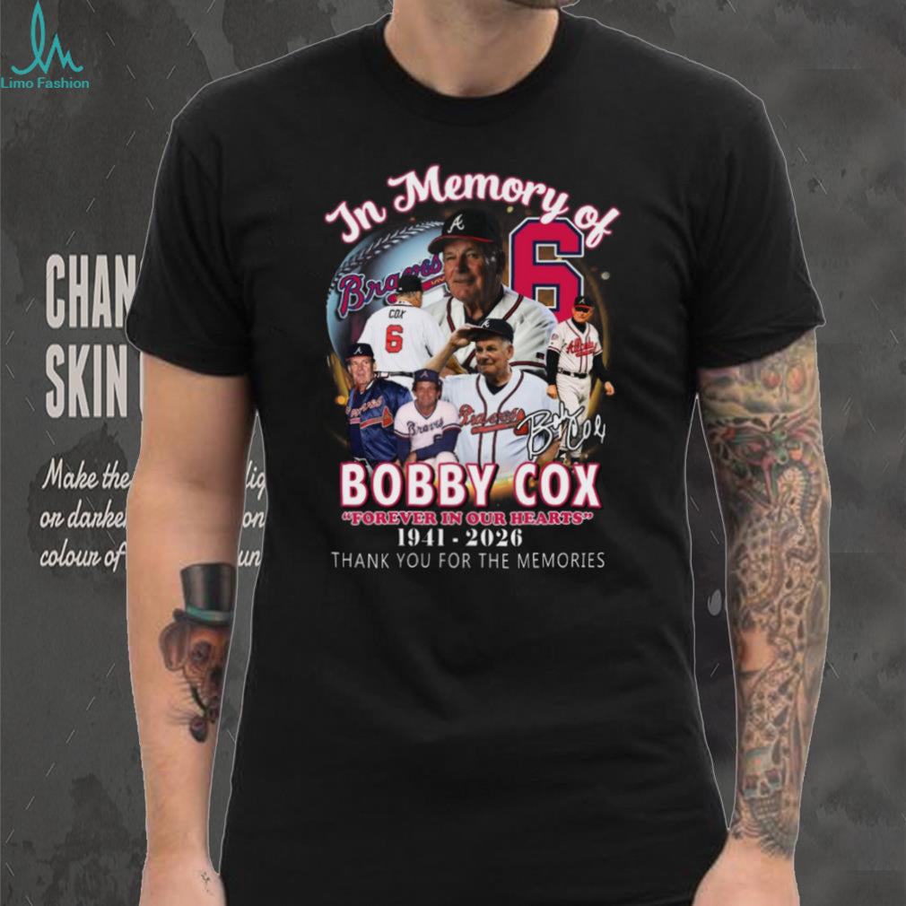 Bobby Cox In Memory Of 1941 2026 Atlanta Baseball Legend Tribute T Shirt