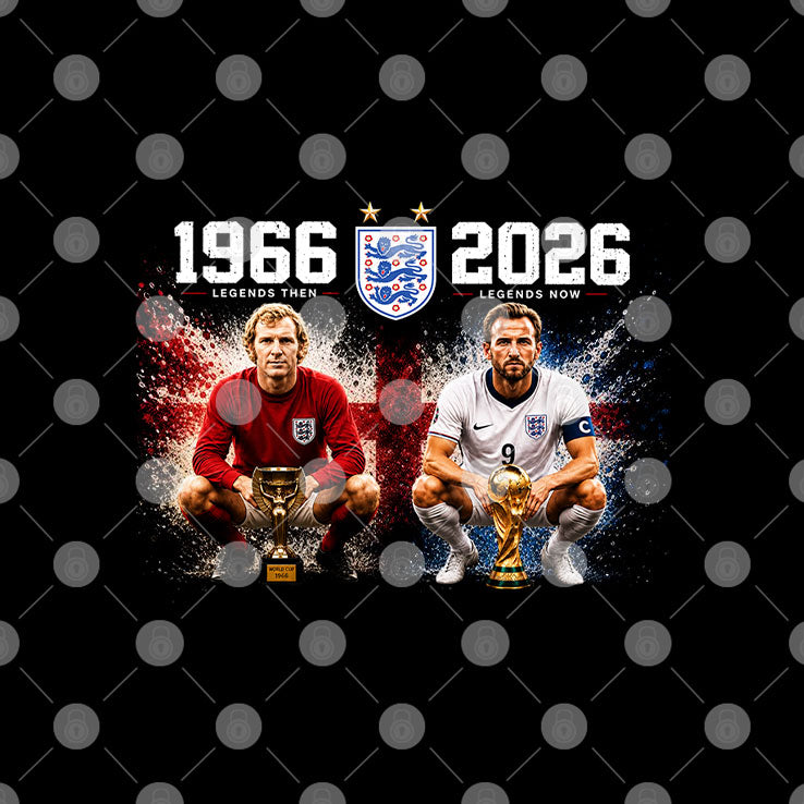Bobby Moore And Harry Kane 1966-2026 England World Cup Legacy T Shirt