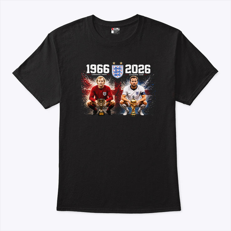 Bobby Moore And Harry Kane 1966-2026 England World Cup Legacy T Shirt