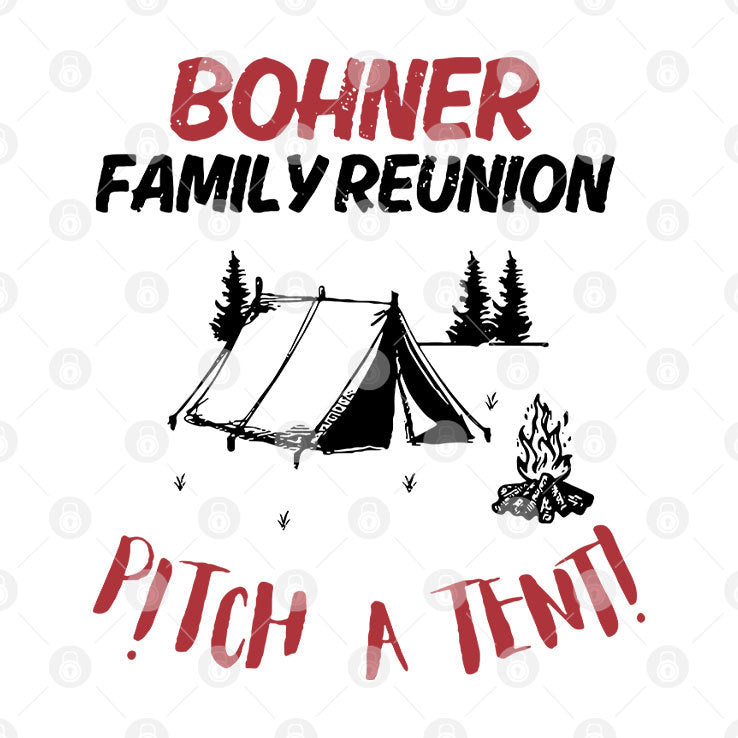 Bohner Family Reunion Pitch A Tent Raglan T Shirt