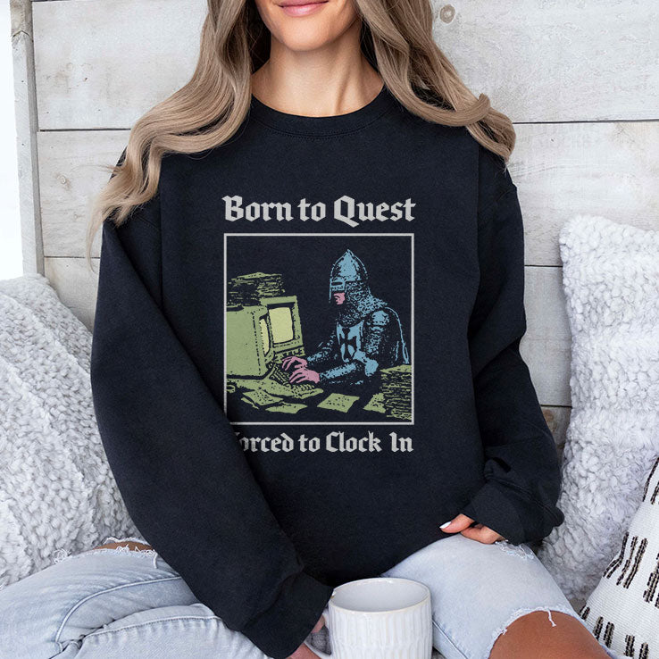 Born To Quest Forced To Clock In Knight Computer T Shirt