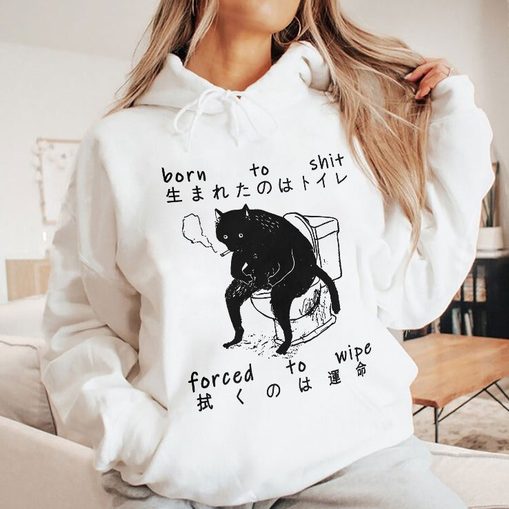 Born To Shit Forced To Wipe Cat Japanese T Shirt