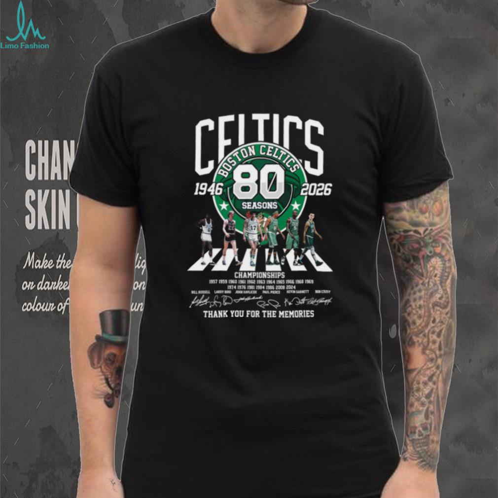Boston Celtics 80 Seasons Legends Signatures Shirt