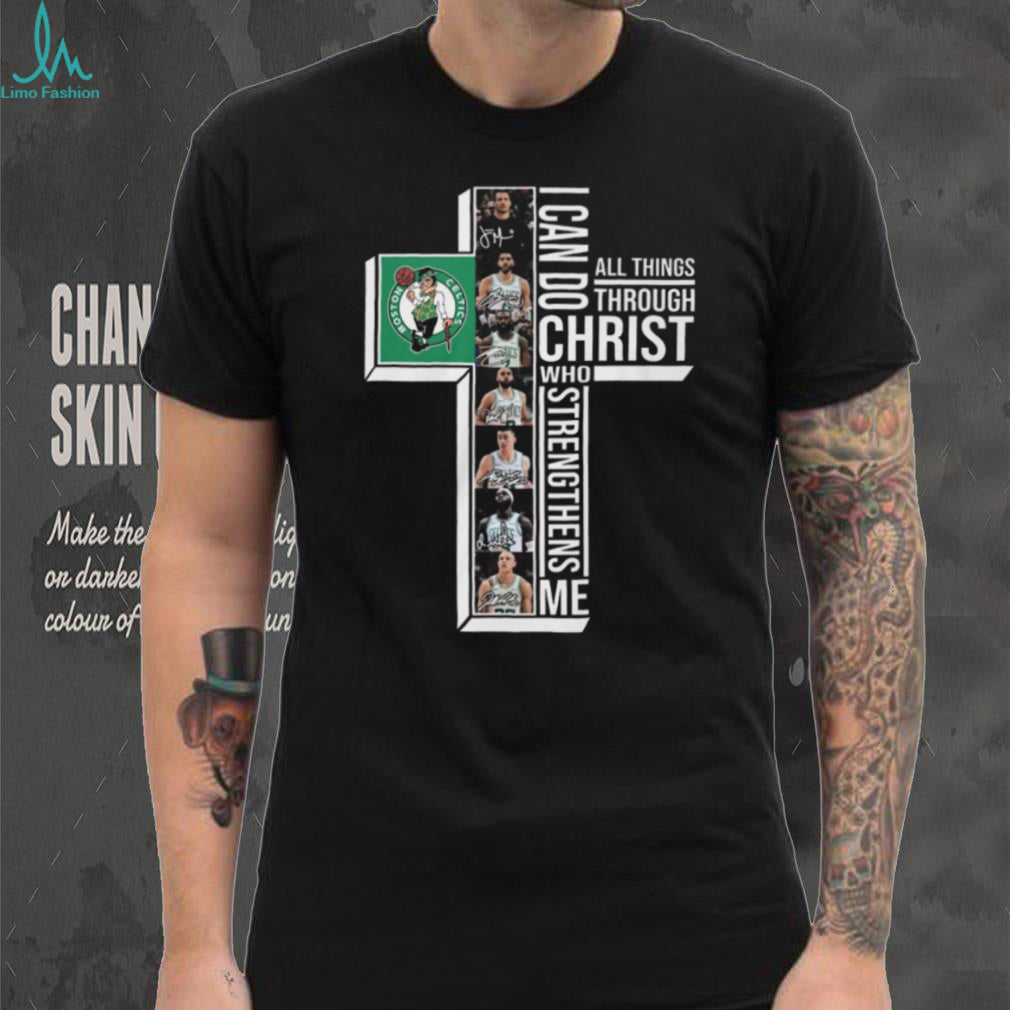 Boston Celtics Bible Verse Cross I Can Do All Things Through Christ T Shirt
