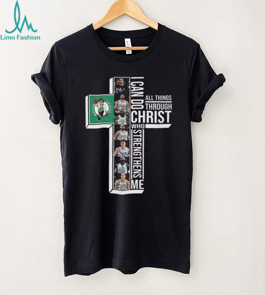 Boston Celtics Bible Verse Cross I Can Do All Things Through Christ T Shirt