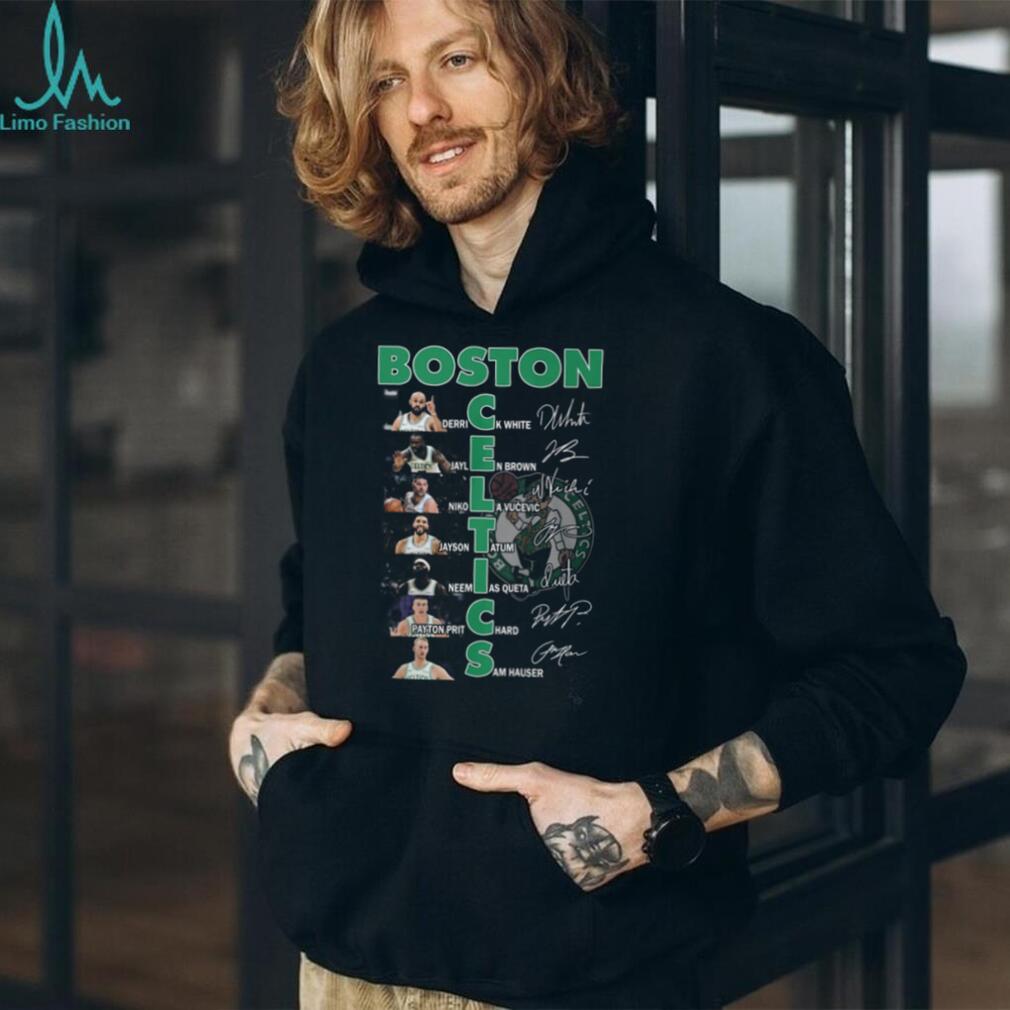 Boston Celtics Team Player Signatures 2024 NBA Championship Era Fan T shirt