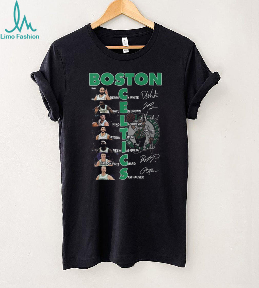 Boston Celtics Team Player Signatures 2024 NBA Championship Era Fan T shirt