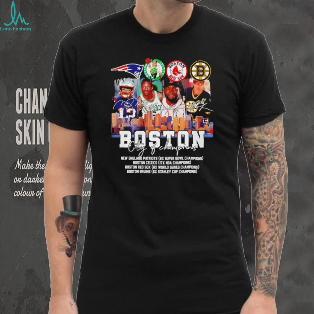 Boston City of Champions Skyline Multi Sport Legends T Shirt