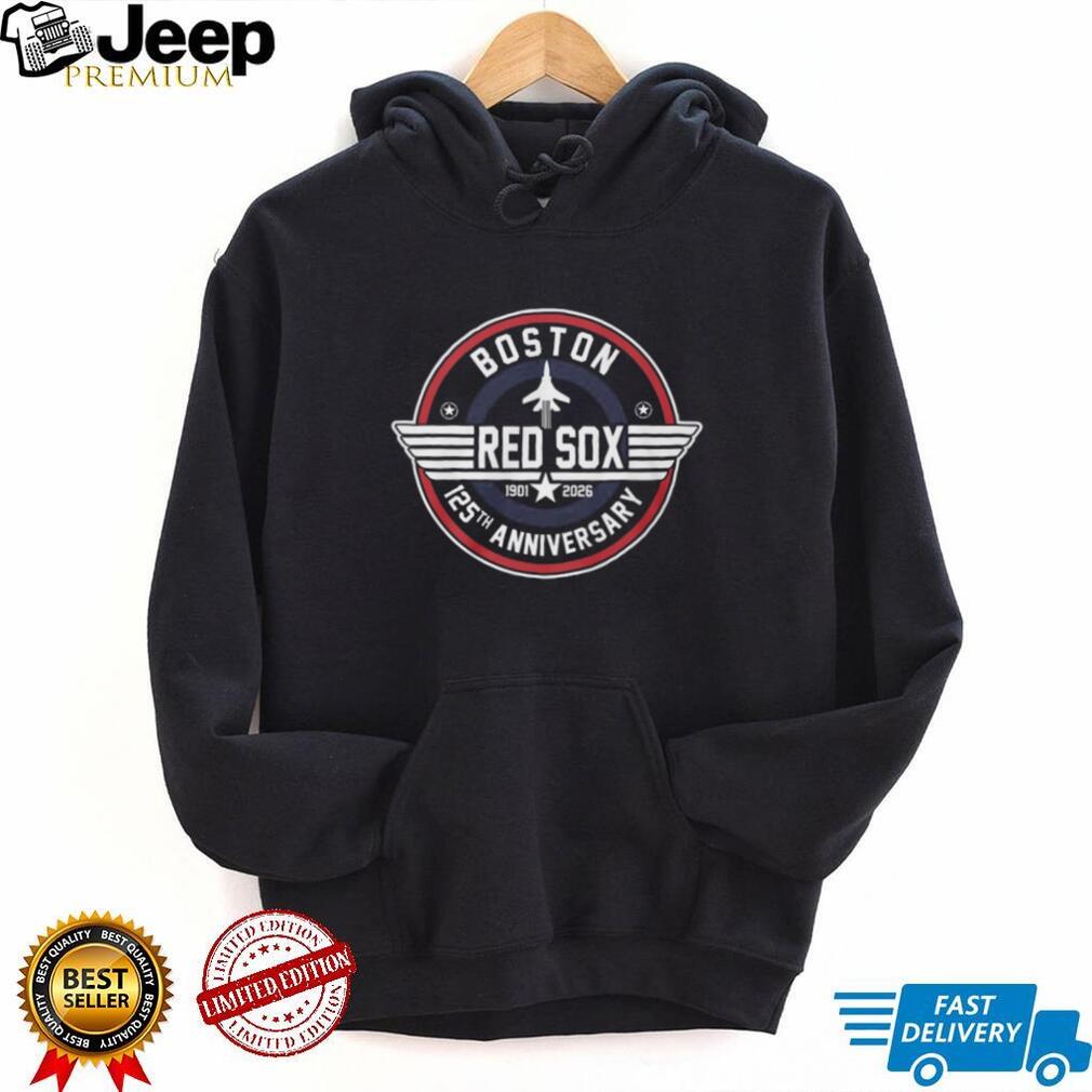 Boston Red Sox 125th Anniversary 1901 2026 Fighter Jet Style Logo T Shirt