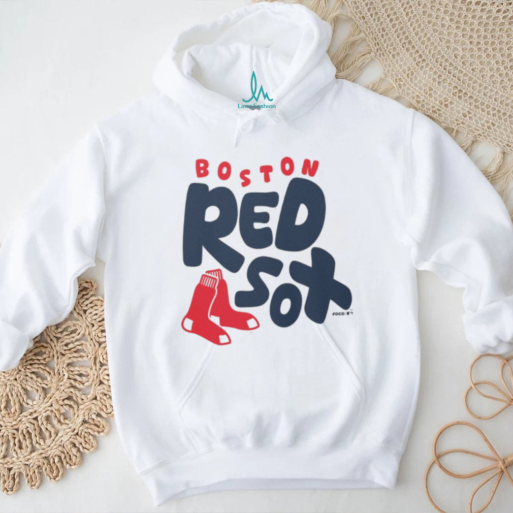 Boston Red Sox Doodle Logo Oatmeal Crewneck T shirt