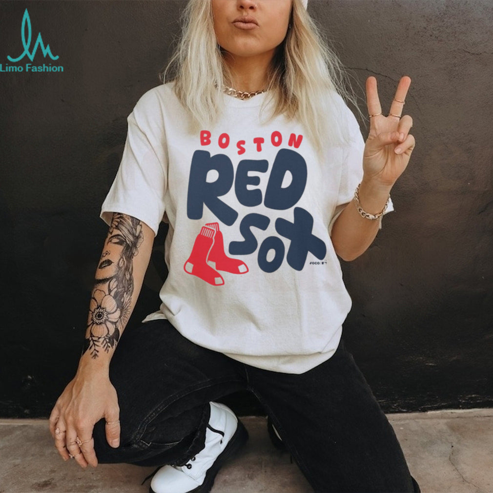Boston Red Sox Doodle Logo Oatmeal Crewneck T shirt