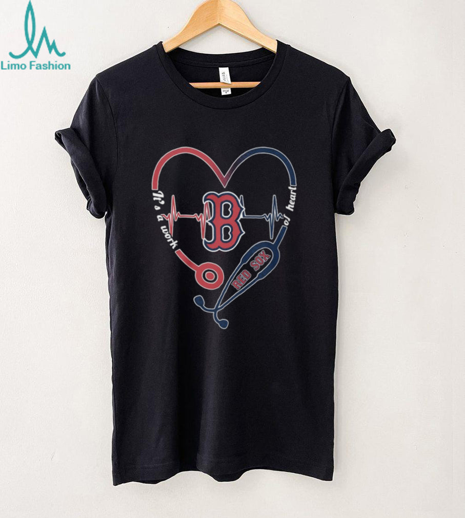 Boston Red Sox Nurse Heart Stethoscope T Shirt MLB Baseball Fan Medical Gift