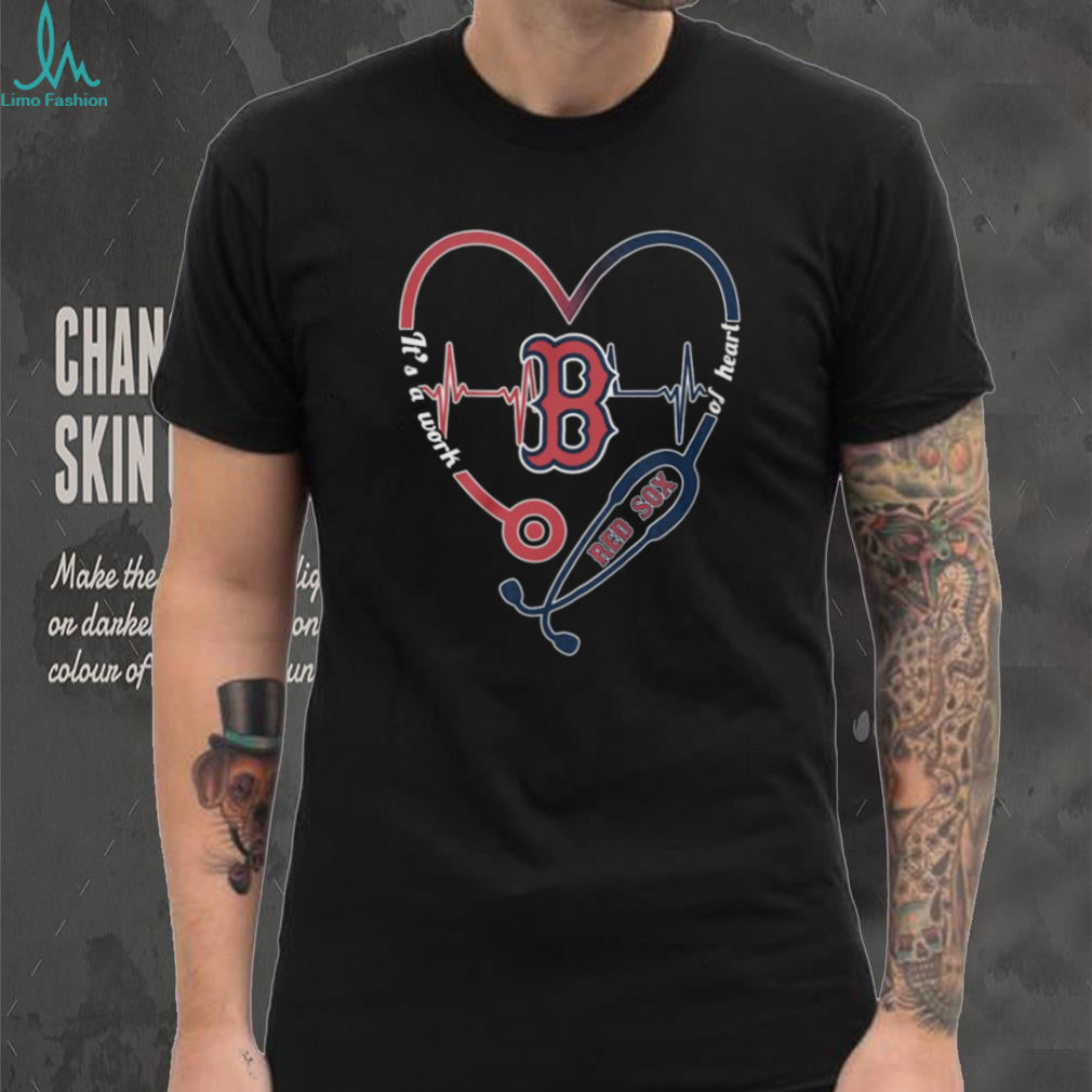 Boston Red Sox Nurse Heart Stethoscope T Shirt MLB Baseball Fan Medical Gift