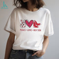 Boston Red Sox Peace Love Red Sox Baseball Logo T Shirt