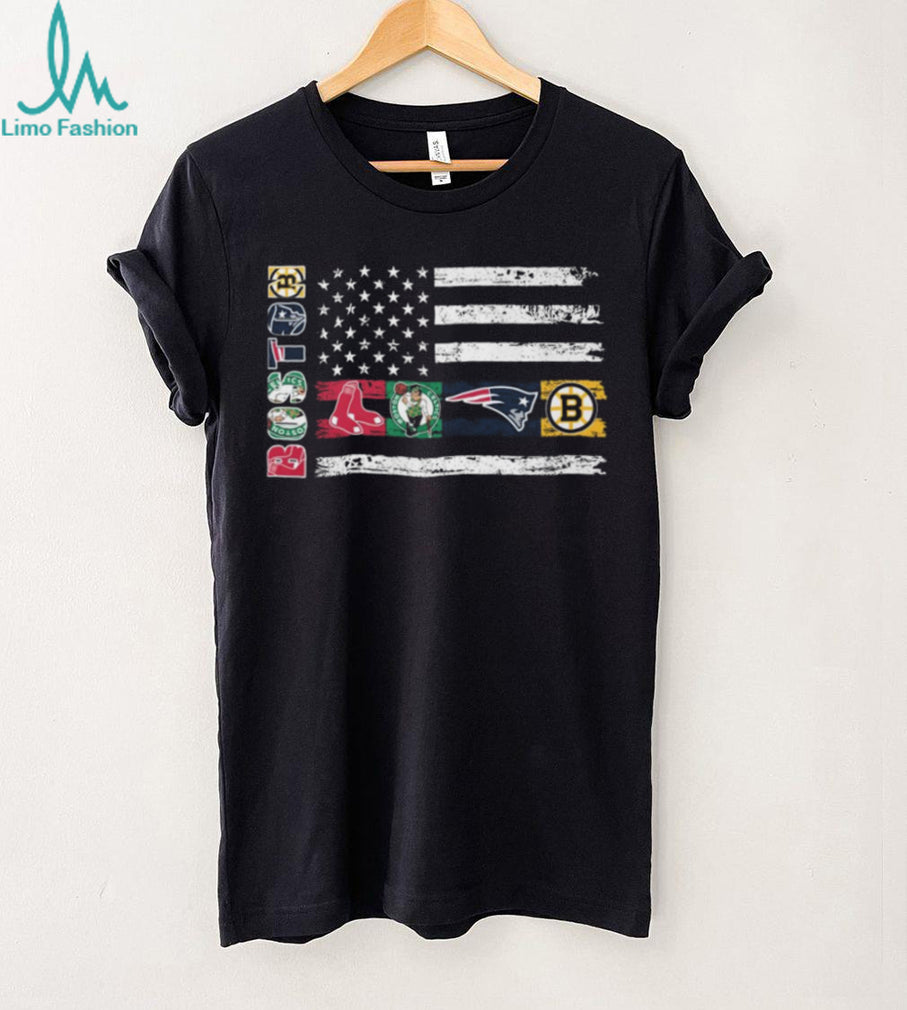 Boston Sports Teams American Flag Distressed Shirt