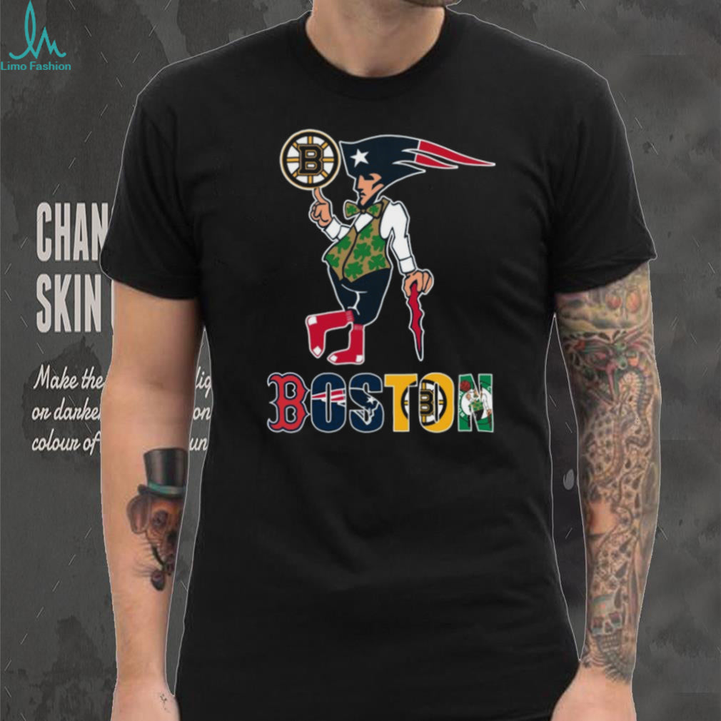 Boston Sports Teams Mashup Mascot Black Coffee T Shirt