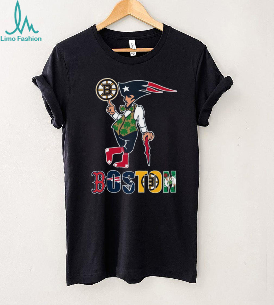 Boston Sports Teams Mashup Mascot Black Coffee T Shirt