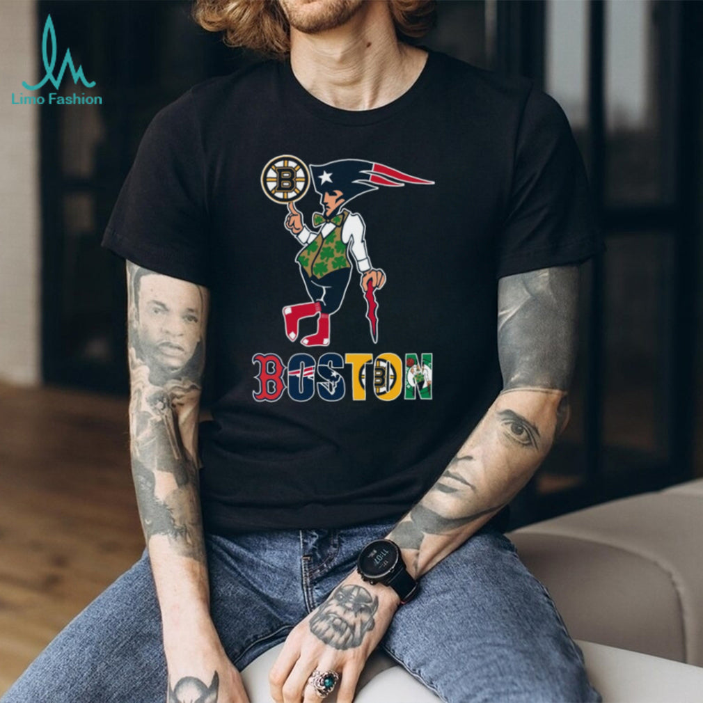Boston Sports Teams Mashup Mascot Black Coffee T Shirt