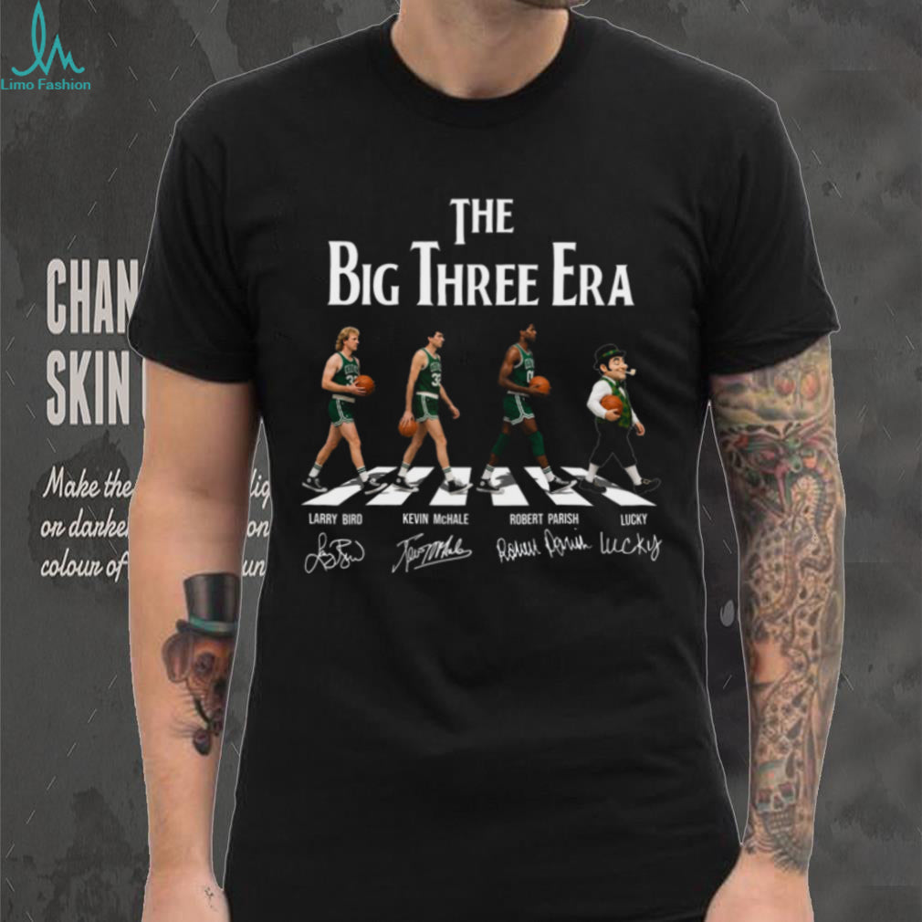 Boston The Big Three Era Celtics Bird McHale Parish Lucky Vintage Retro Shirt