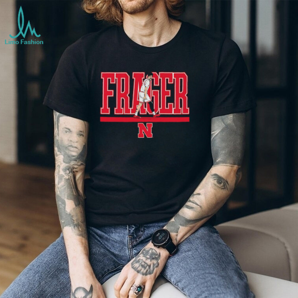Braden Fraeger Nebraska Huskers Basketball Graphic Black T shirt