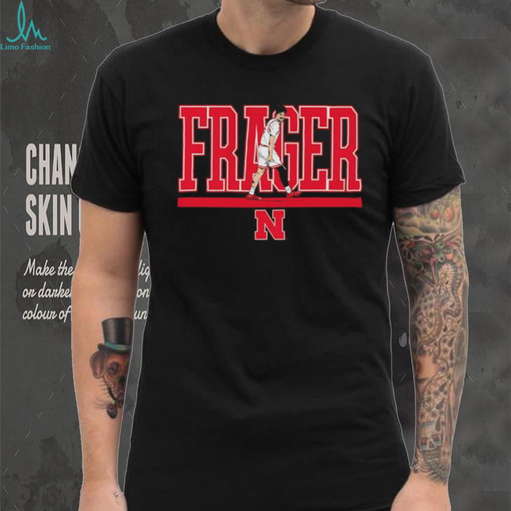 Braden Fraeger Nebraska Huskers Basketball Graphic Black T shirt