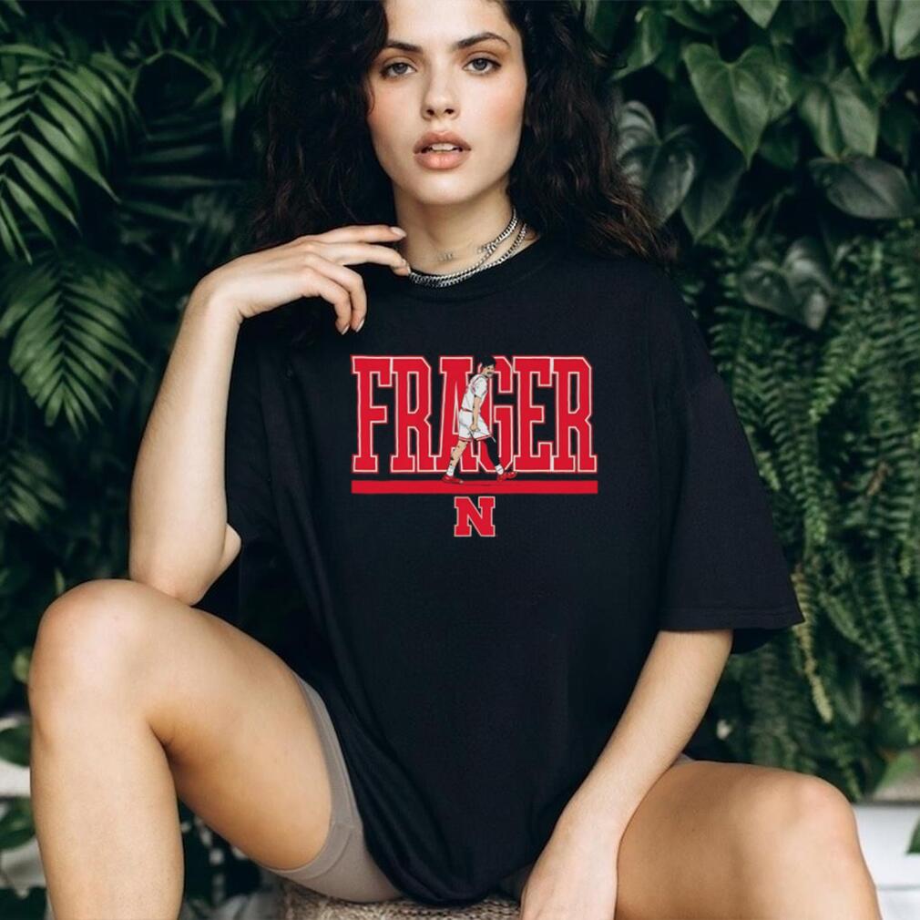 Braden Fraeger Nebraska Huskers Basketball Graphic Black T shirt