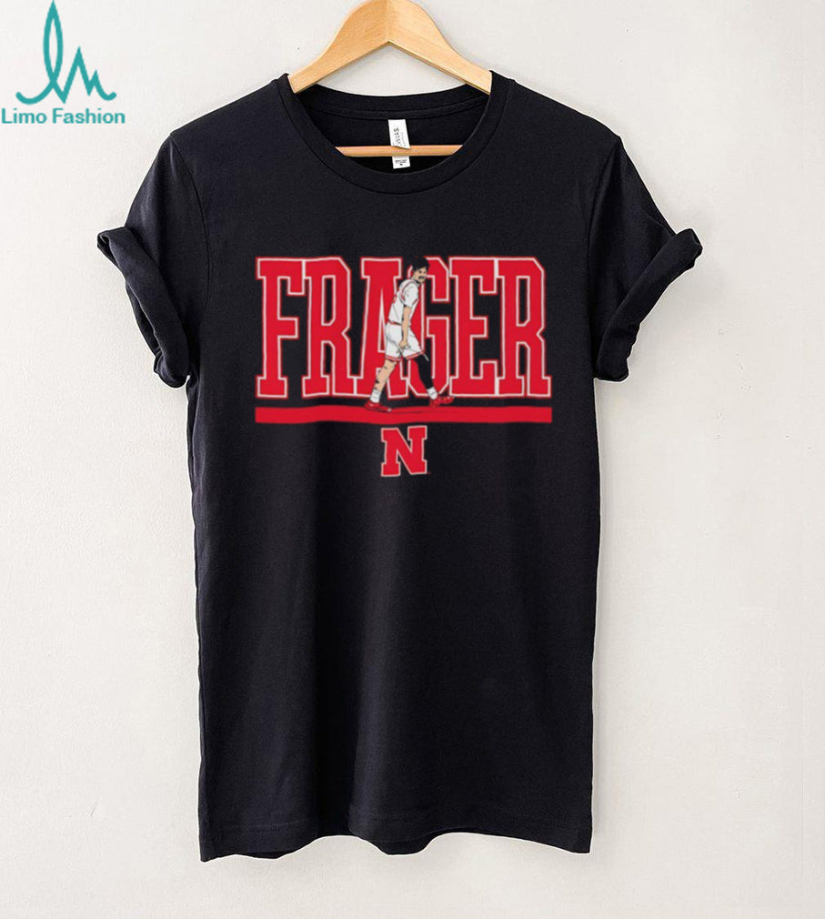 Braden Fraeger Nebraska Huskers Basketball Graphic Black T shirt