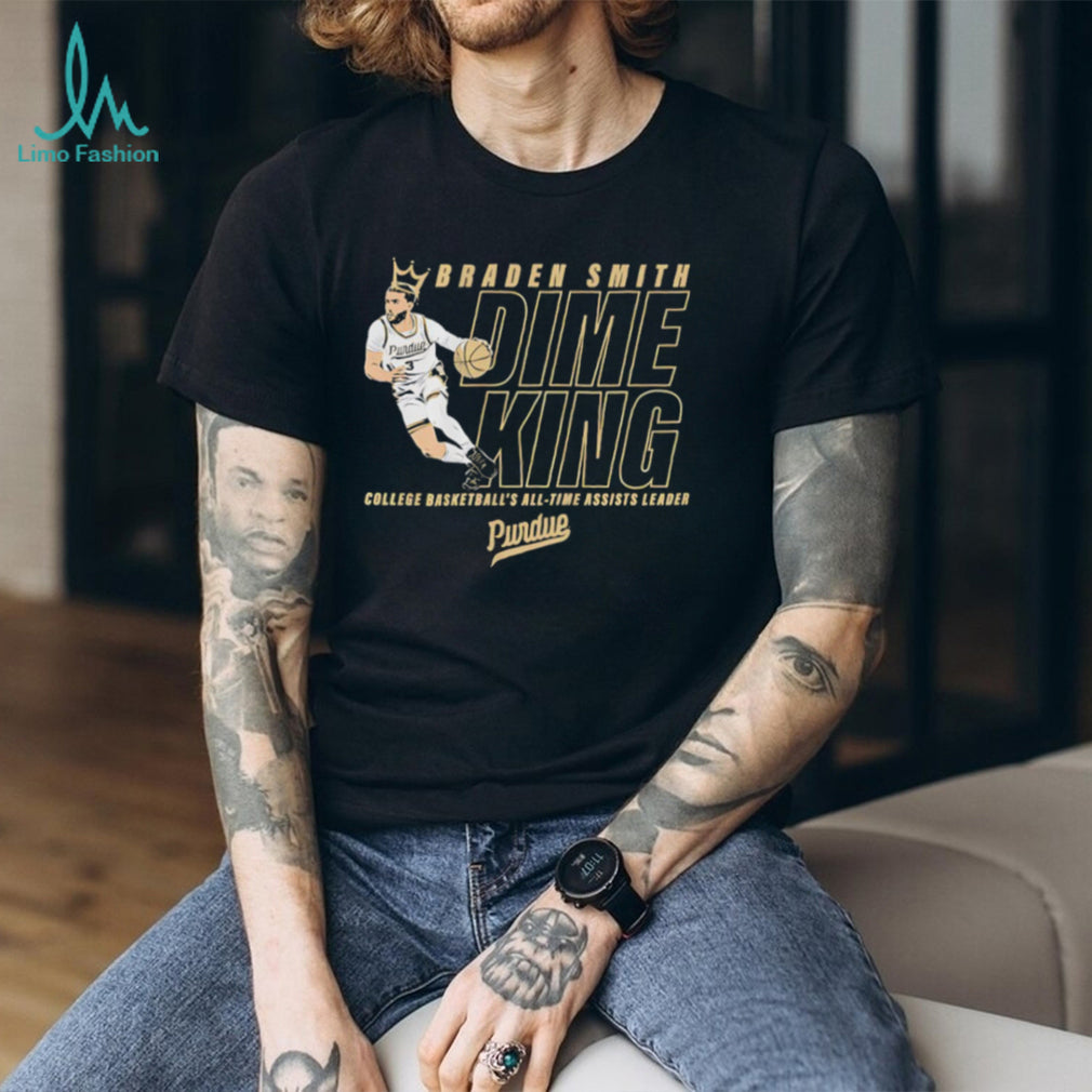 Braden Smith Purdue Dime King College Basketball All Time Assists Leader T shirt