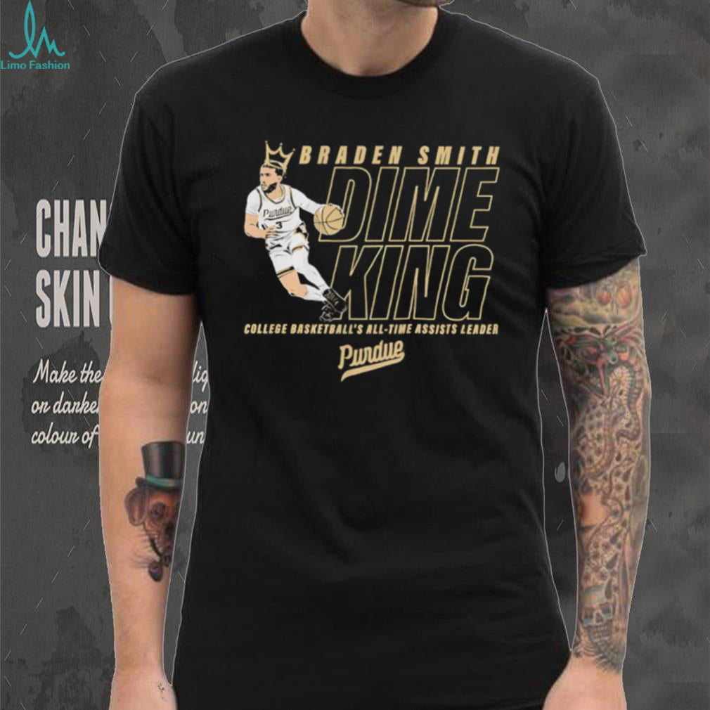 Braden Smith Purdue Dime King College Basketball All Time Assists Leader T shirt