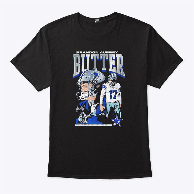 Brandon Aubrey #17 Kicker Butter Dallas Cowboys Shirt