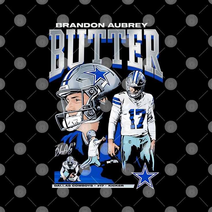 Brandon Aubrey #17 Kicker Butter Dallas Cowboys Shirt