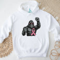 Breast Cancer Awareness Pink Ribbon Gorilla Sunglasses Strong Support Men Women Vintage Retro T Shirt