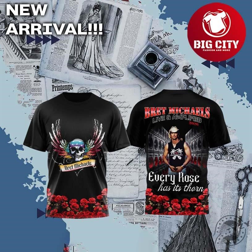 Bret Michaels Music Every Rose Has Uts Thorn Two Sided Shirt