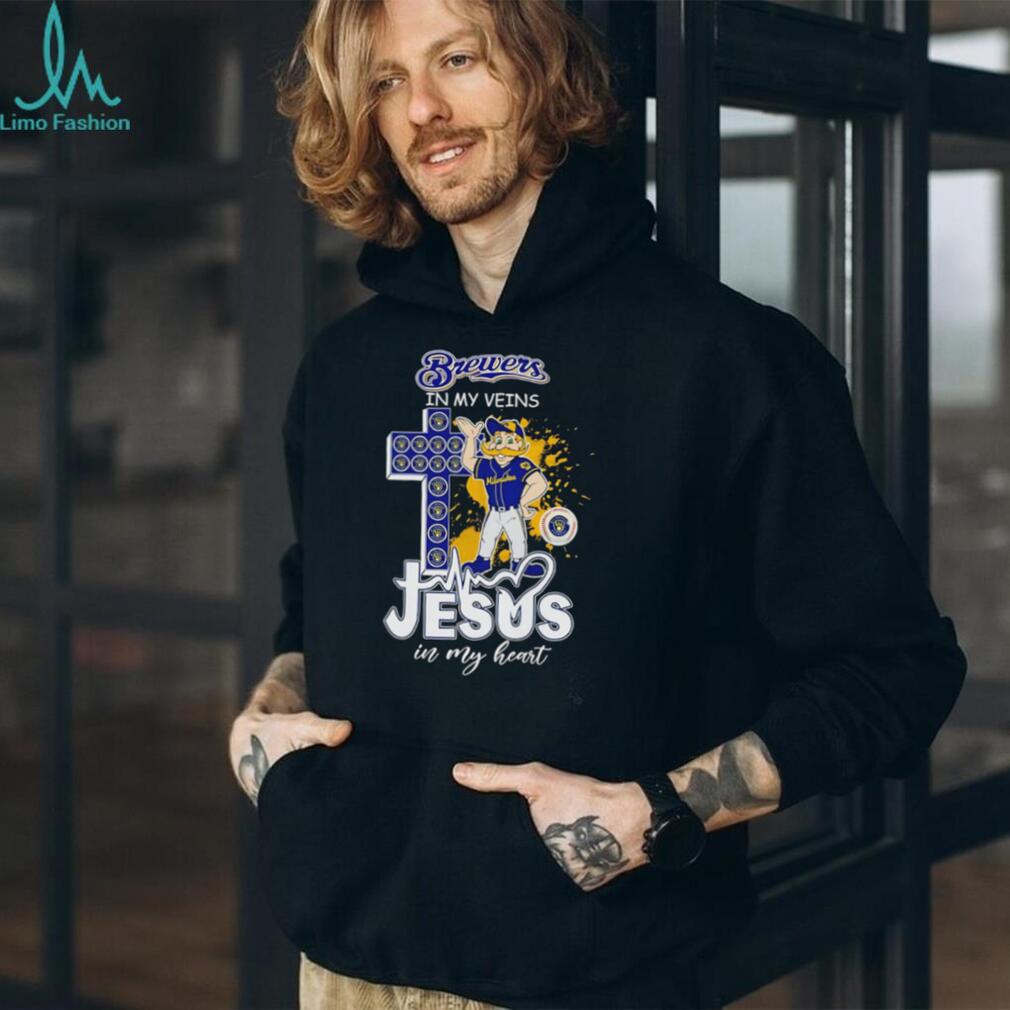 Brewers In My Veins Jesus In My Heart Milwaukee Baseball Faith Fan T Shirt