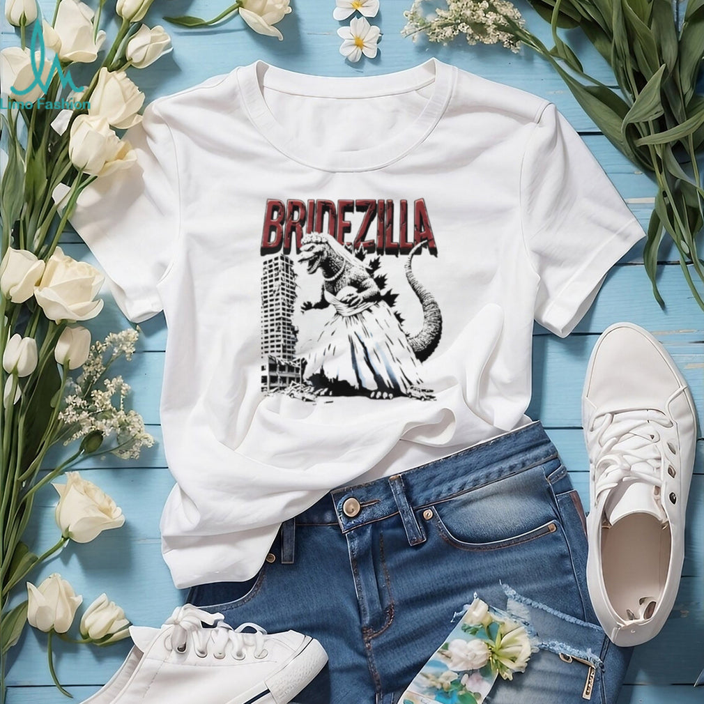 Bridezilla Funny Godzilla Wedding Bride Parody White T Shirt