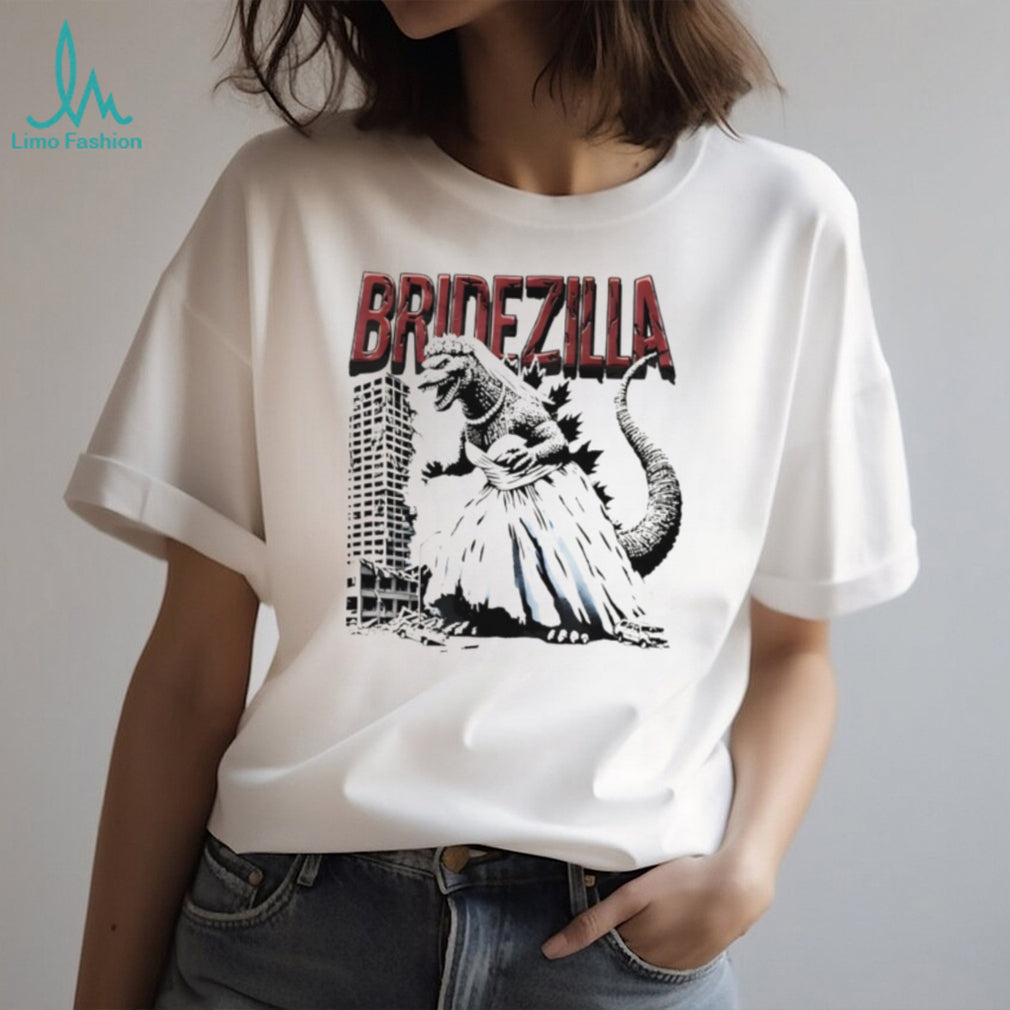 Bridezilla Funny Godzilla Wedding Bride Parody White T Shirt