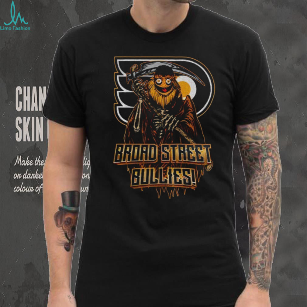Broad Street Bullies Gritty Philadelphia Flyers Grim Reaper Hockey T Shirt