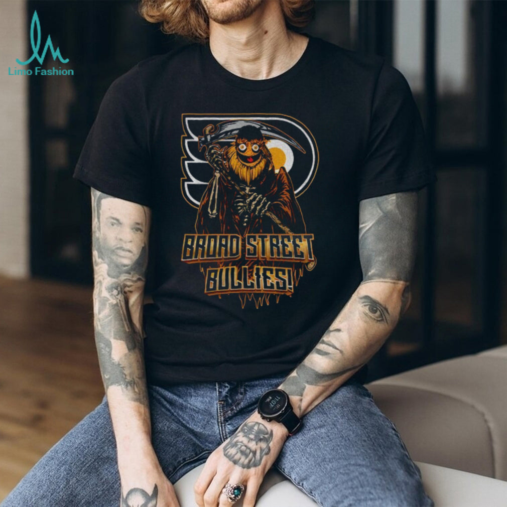 Broad Street Bullies Gritty Philadelphia Flyers Grim Reaper Hockey T Shirt