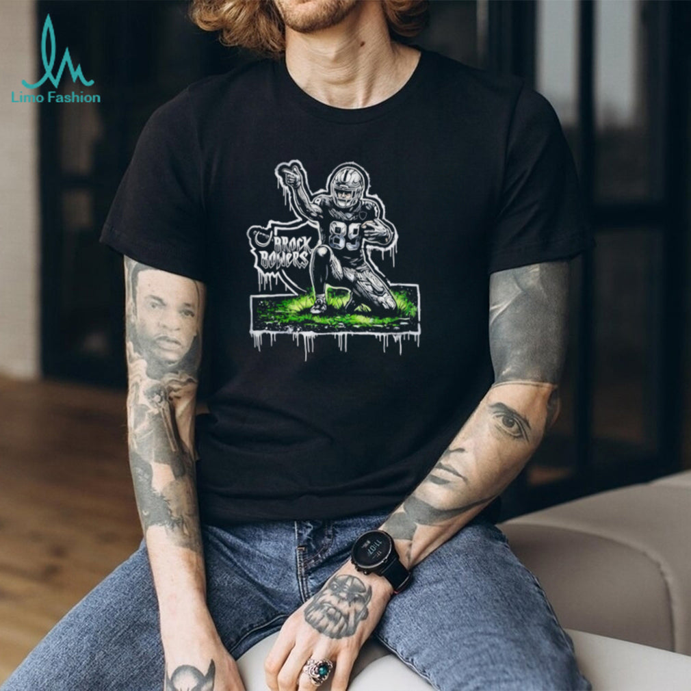 Brock Bowers #19 Football Star Drip Art Graphic T Shirt