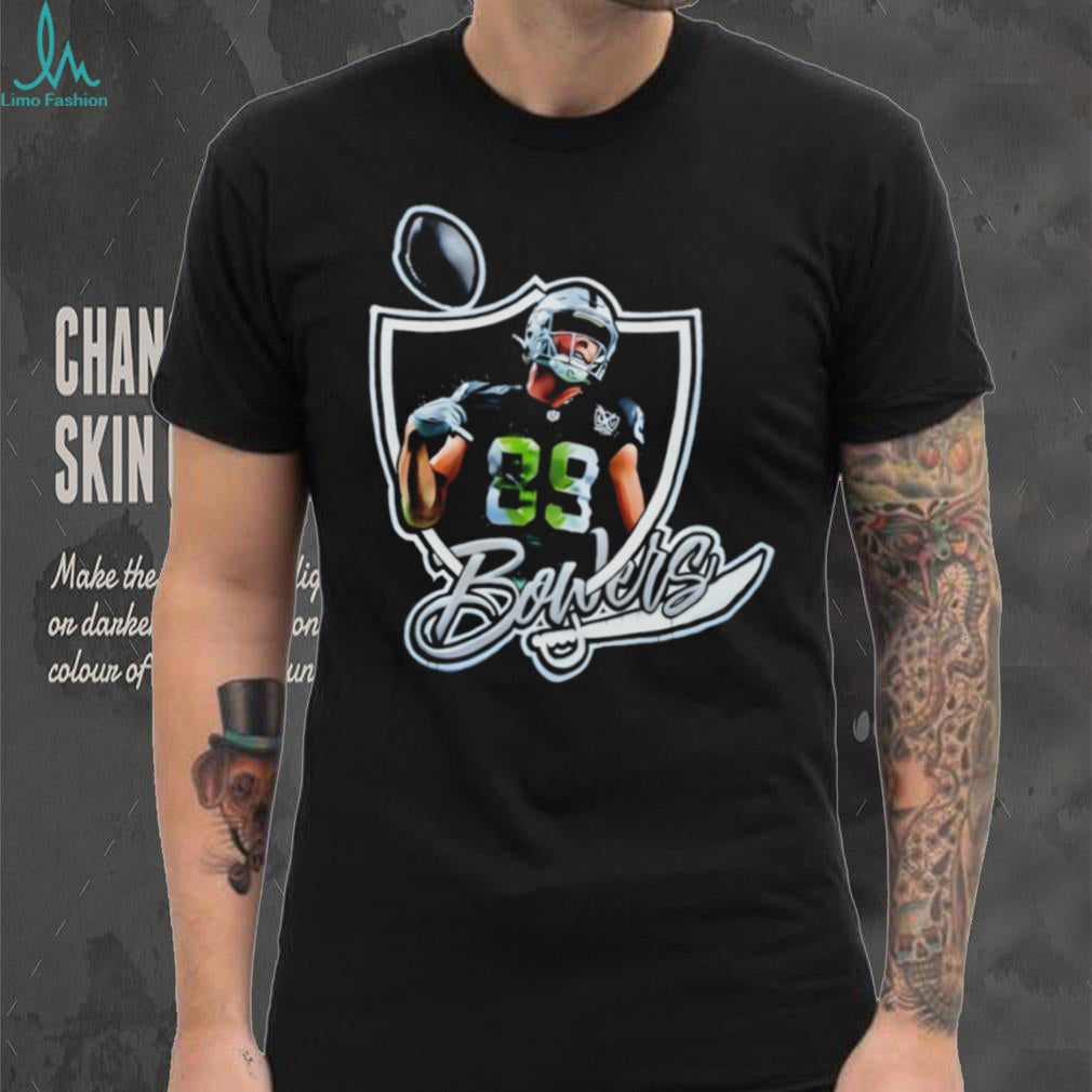 Brock Bowers Raiders Shield Signature Series Football T Shirt