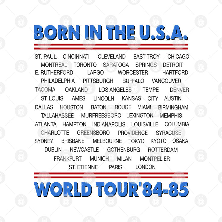 Bruce Springsteen And The E Street Band Born In The USA World Tour ’84-85 Shirt