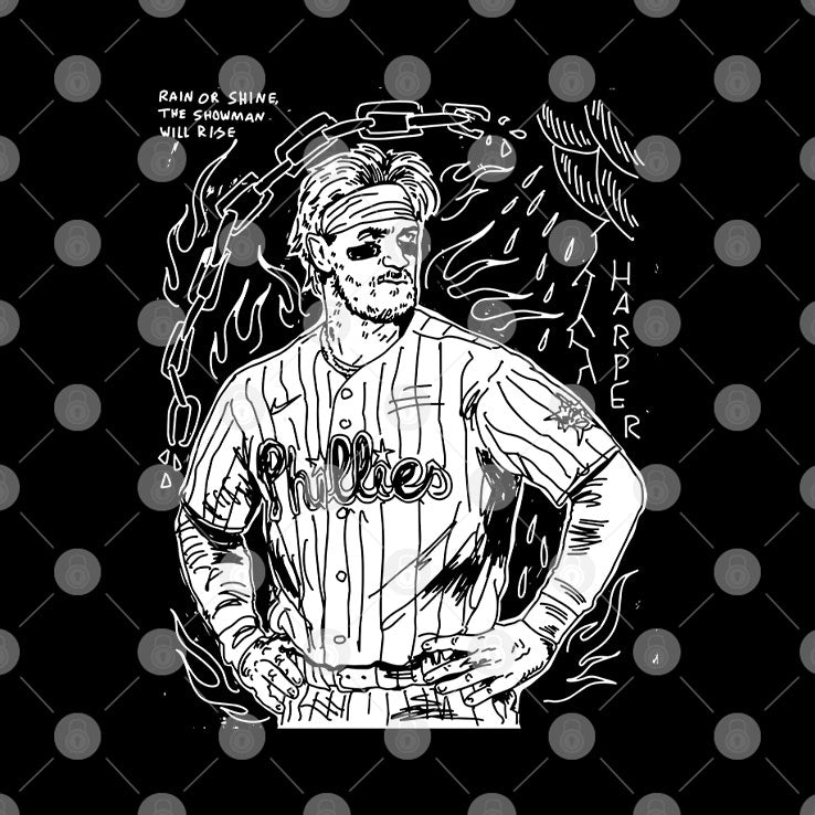 Bryce Harper Rain Or Shine The Showman Will Rise Shirt