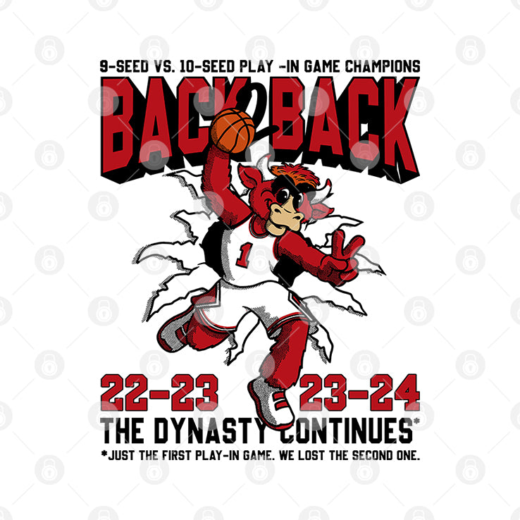 Bull 9 Seed Vs 10 Seed Play In Game Champions Back 2 Back 22-23 23-24 The Dynasty Continues Shirt