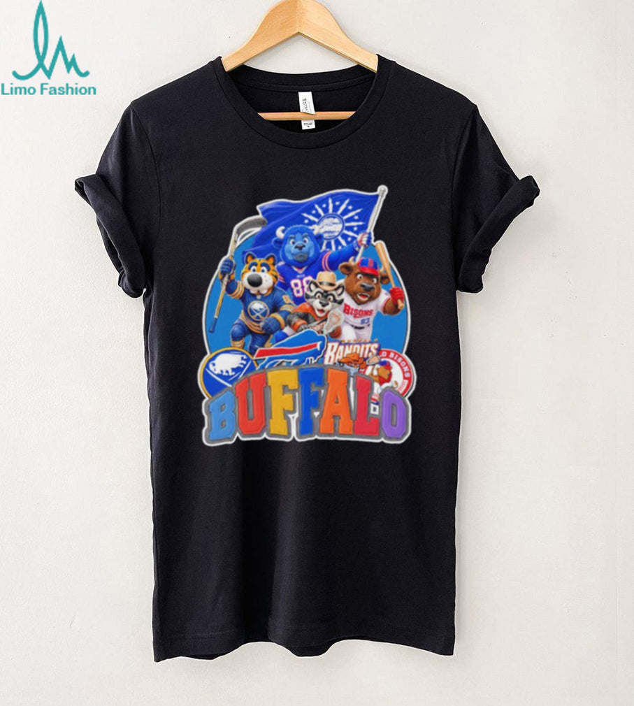 Buffalo City Mascot Celebration Bills Sabres Bisons Bandits T Shirt