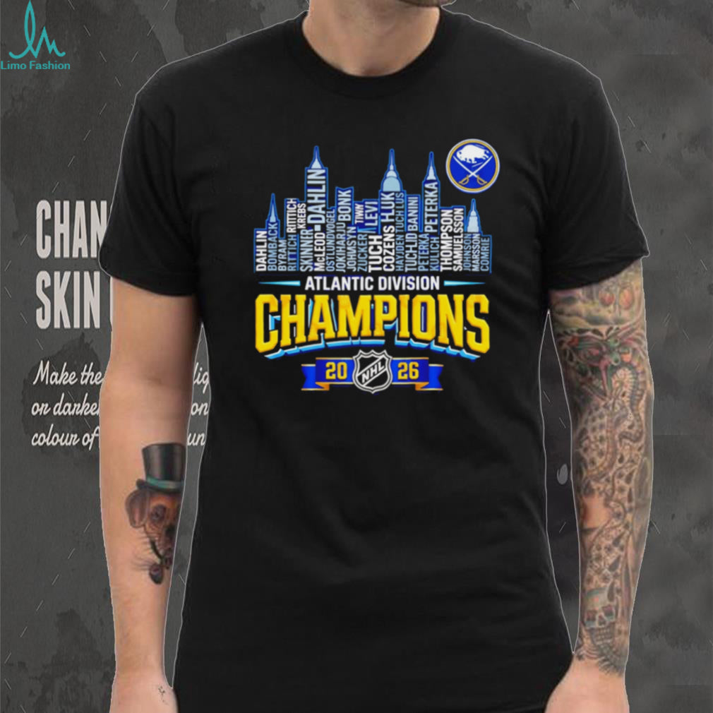 Buffalo Sabres 2026 Atlantic Division Champions Roster Skyline T Shirt
