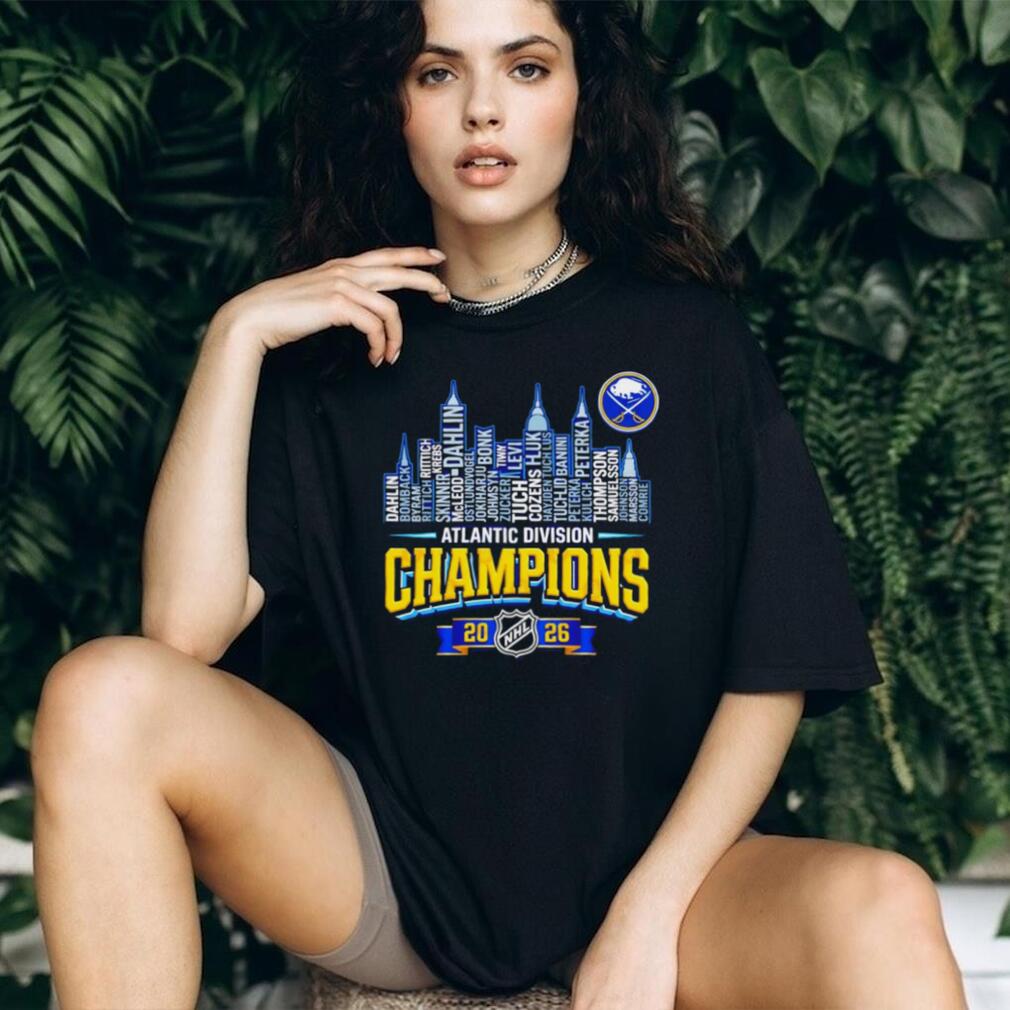 Buffalo Sabres 2026 Atlantic Division Champions Roster Skyline T Shirt