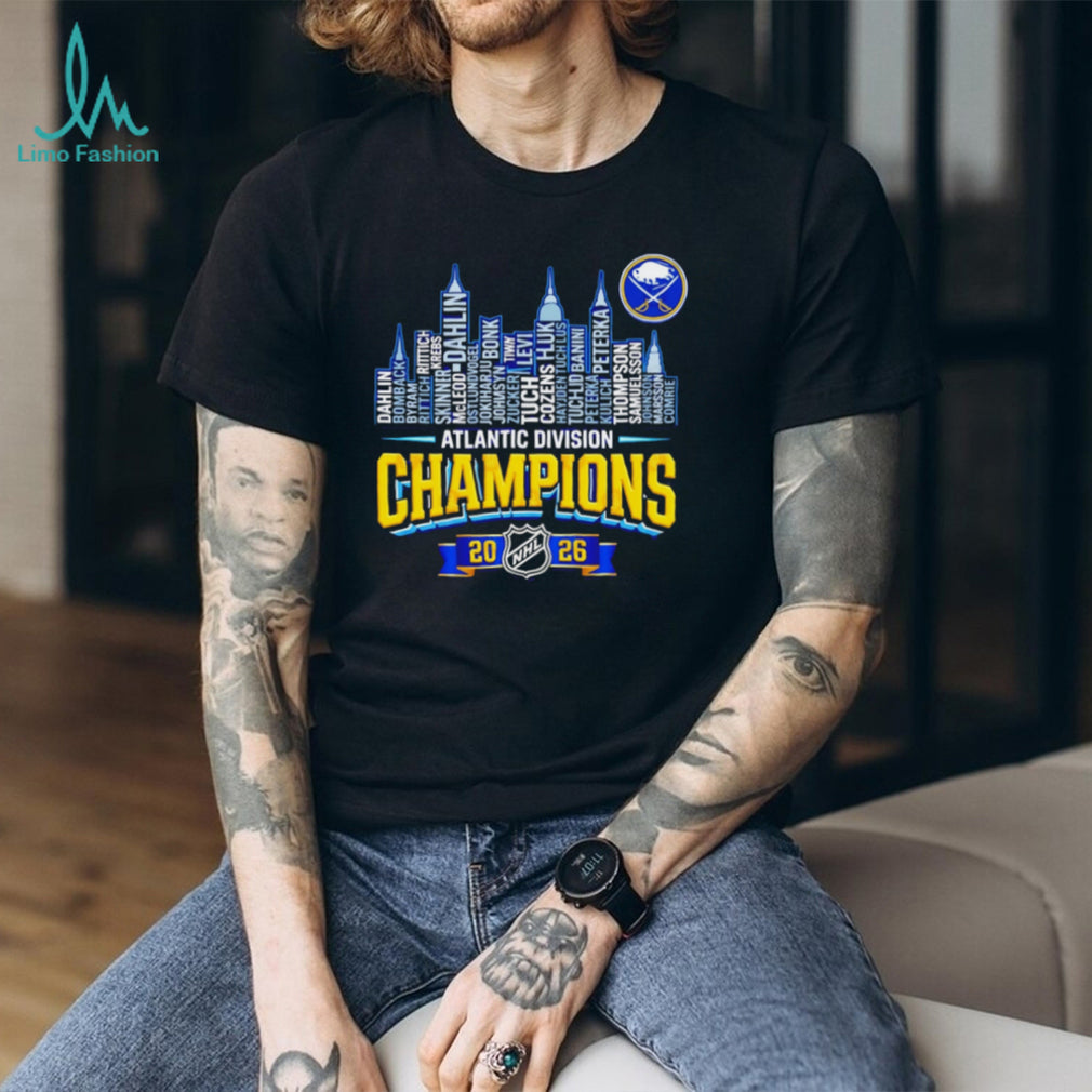 Buffalo Sabres 2026 Atlantic Division Champions Roster Skyline T Shirt
