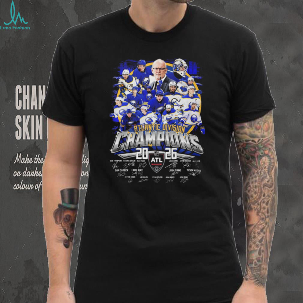 Buffalo Sabres 2026 Atlantic Division Champions Team Signature T Shirt