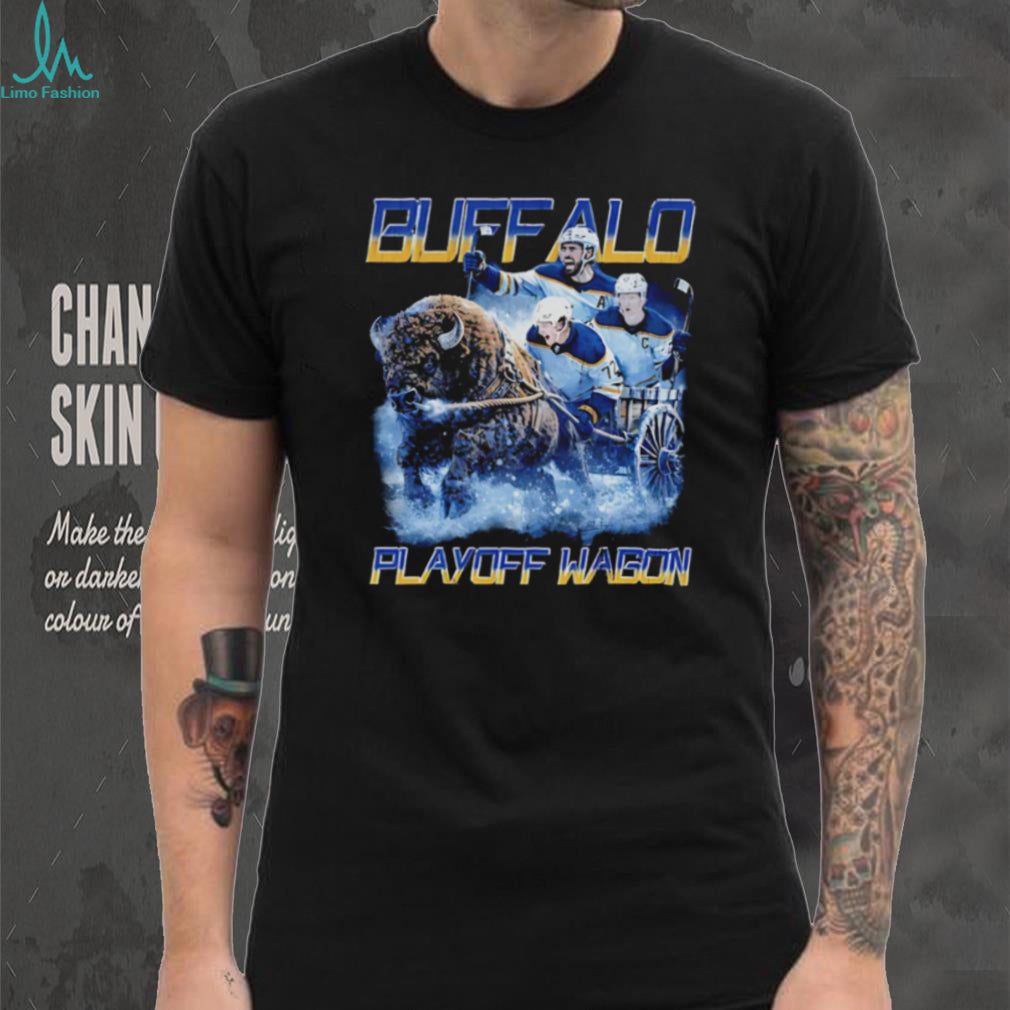 Buffalo Sabres Hockey Playoff Wagon Buffalo Mascot Vintage T Shirt