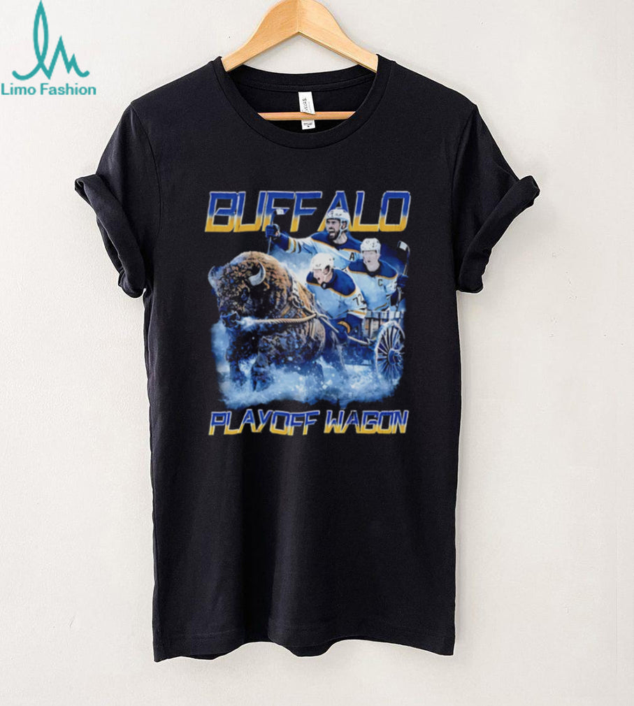 Buffalo Sabres Hockey Playoff Wagon Buffalo Mascot Vintage T Shirt
